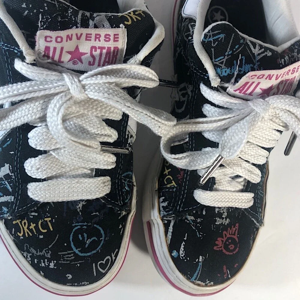 Converse Graffiti US Men Size 5,Wom 7Black w/pink Street Art -Unisex